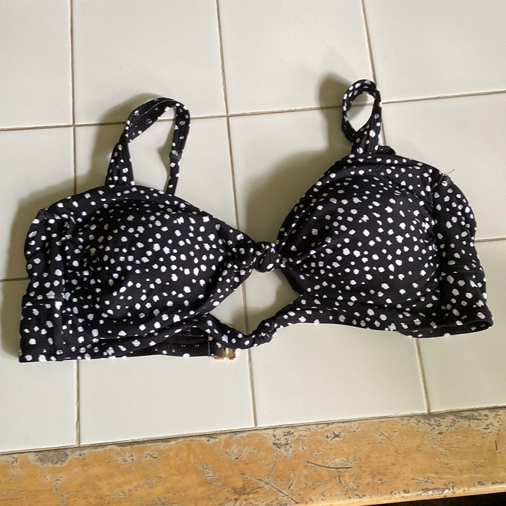 Large, black and white polka dot
